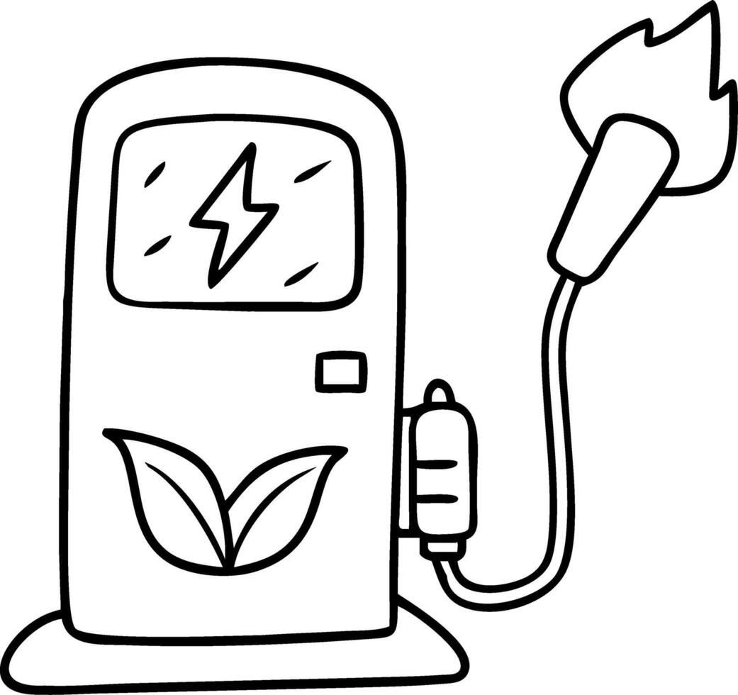 Electric Vehicle Charging Station Eco Friendly Energy Illustration vector