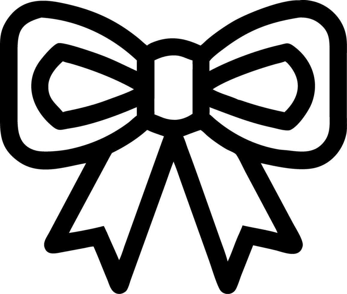 Elegant Black Outline Bow Design for Decoration and Crafts vector