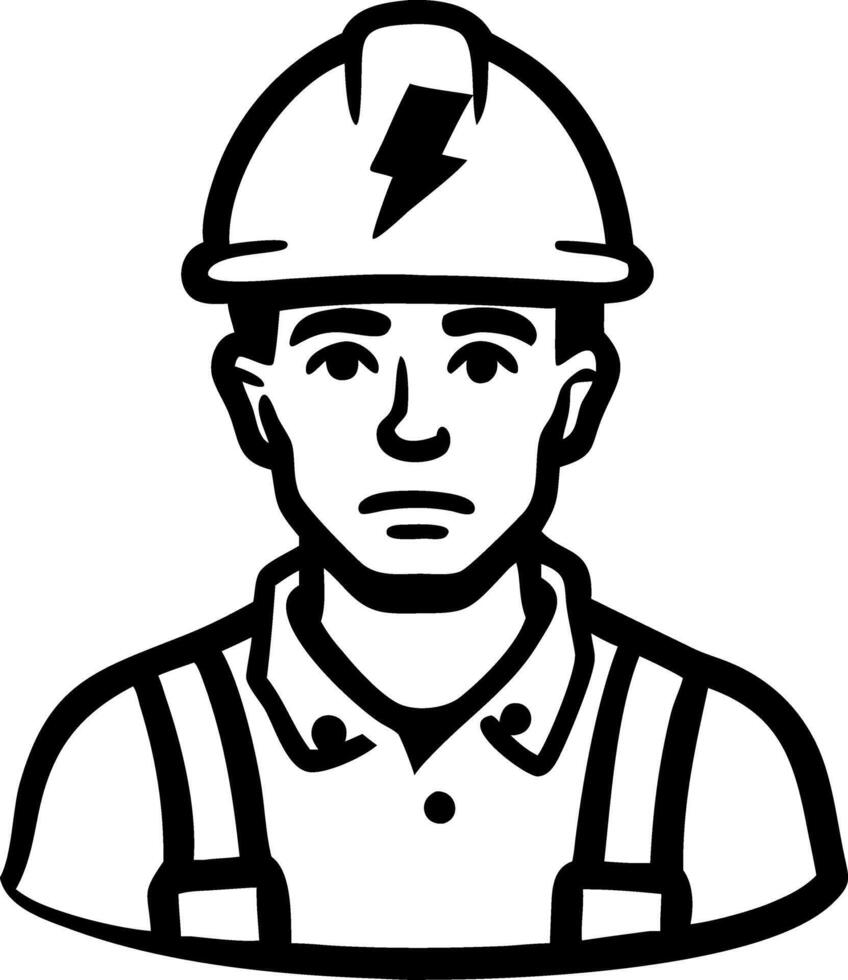 Electrician Worker Safety Illustration Useful for Signs and Prints vector