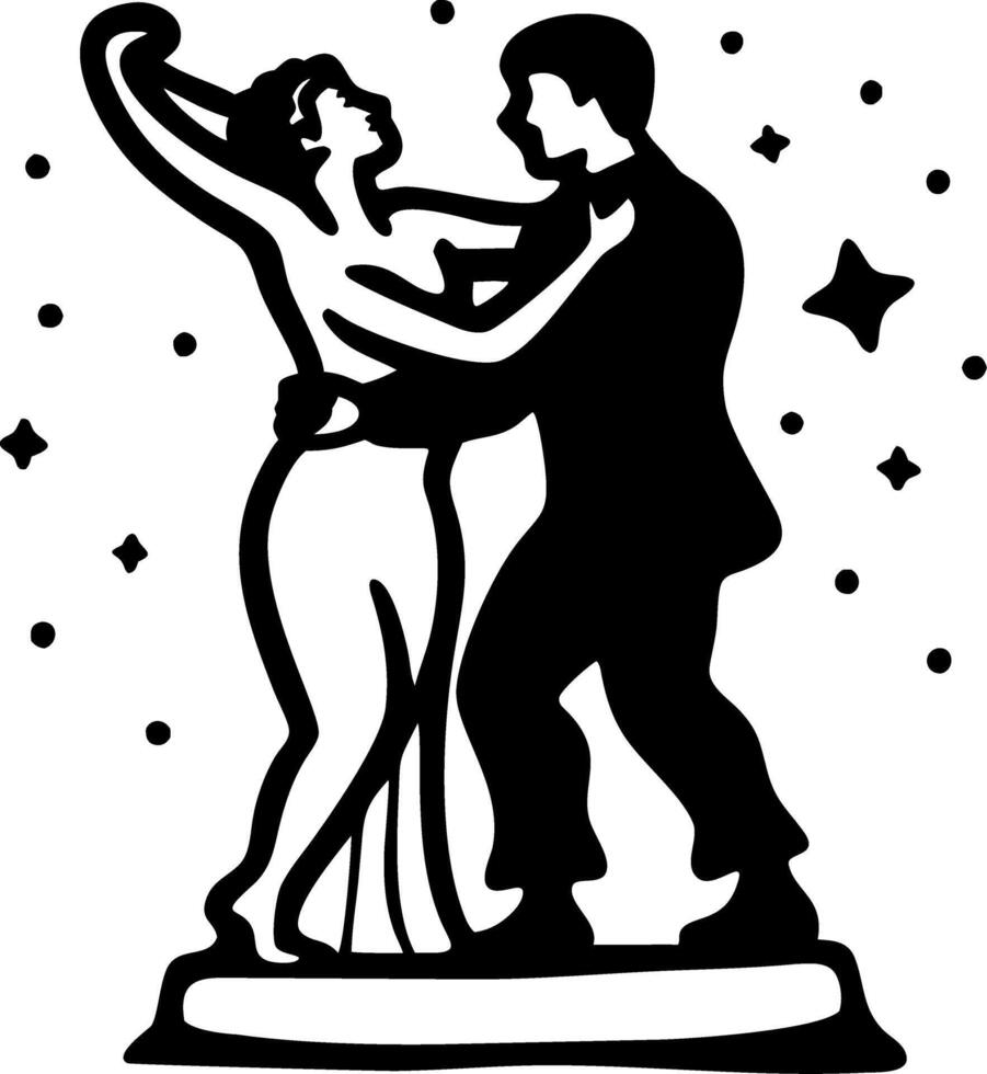 Elegant Dancing Couple Silhouette for Artistic Decorations and Designs vector