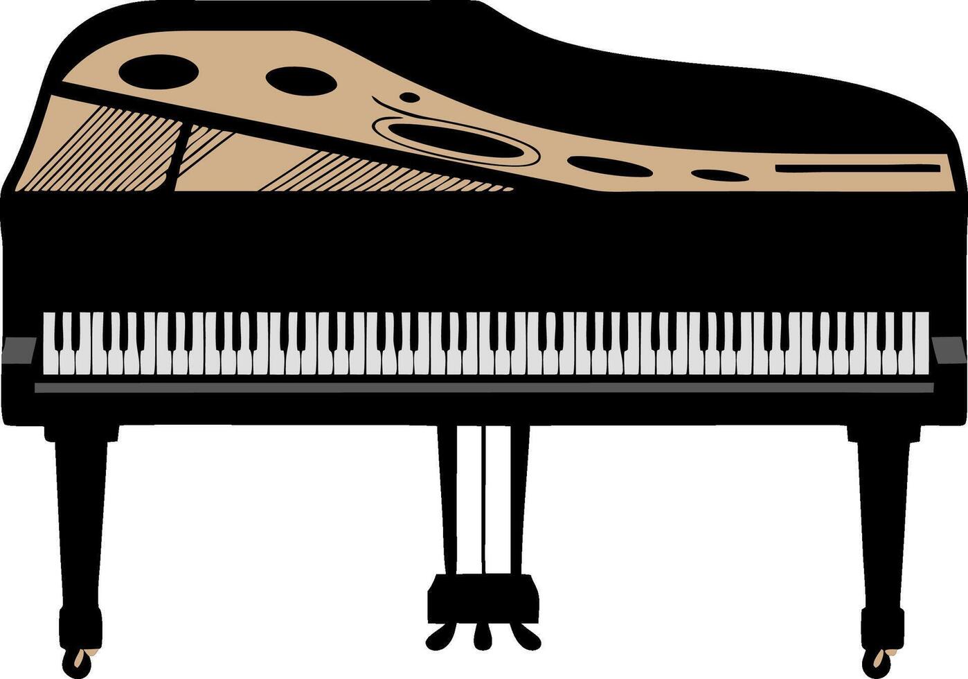 Elegant Grand Piano Illustration for Music Design and Art Projects vector