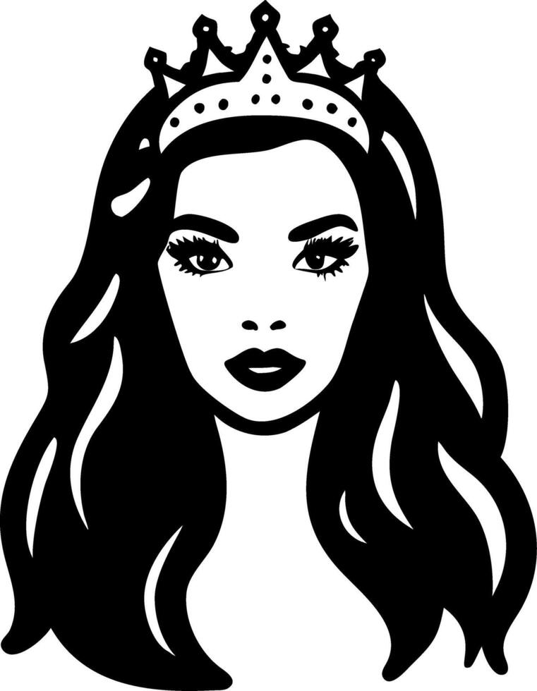 Elegant Crowned Woman Silhouette for Design and Art Projects vector