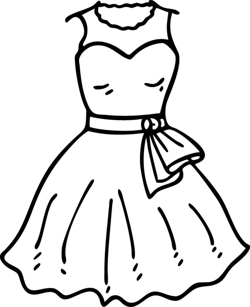 Elegant Retro Dress Illustration for Fashion and Design Projects vector