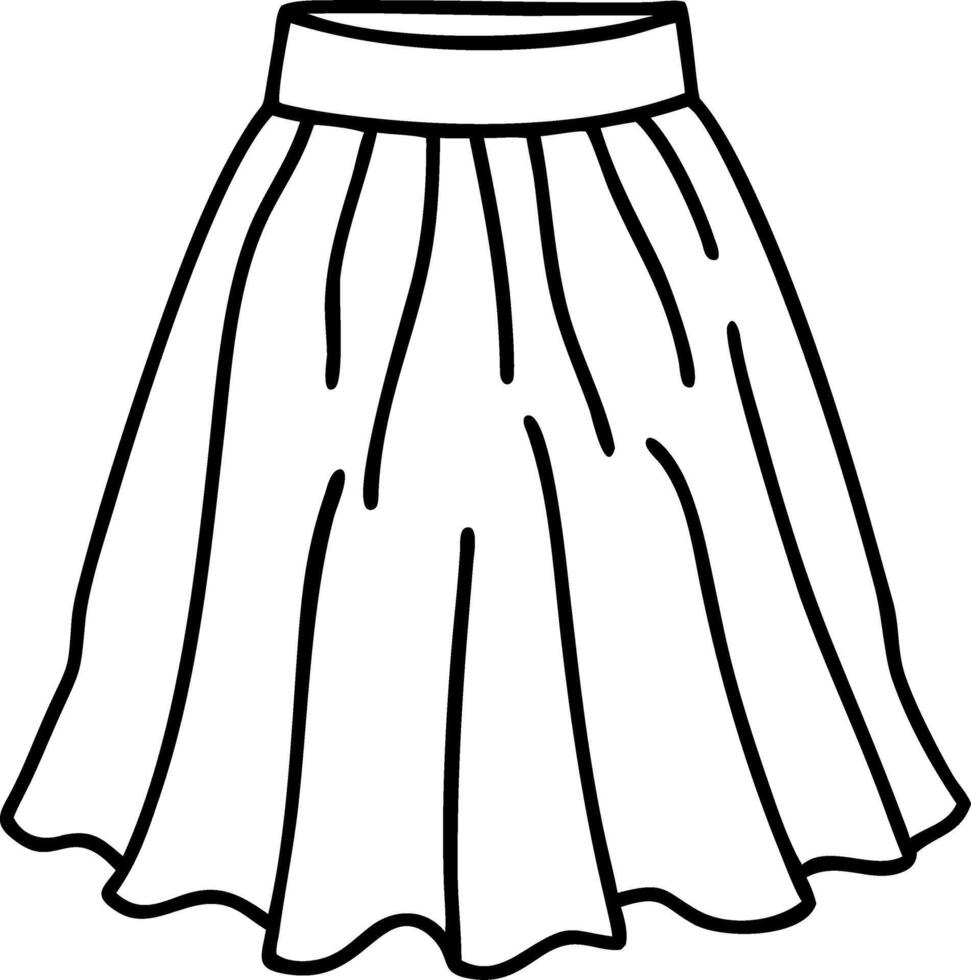 Elegant Skirt Line Art for Fashion Design and Coloring Books vector