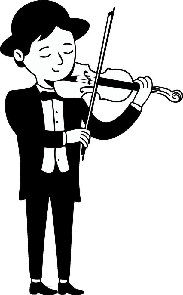 Elegant Violinist Playing Music Art for Creative Projects and Designs vector