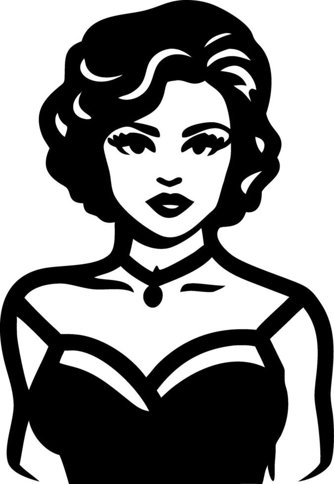 Elegant Woman Silhouette Art for Fashion Design and Decorative Projects vector
