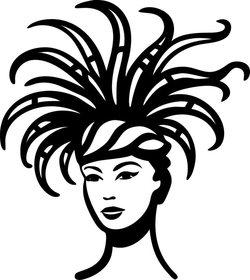 Elegant Woman with Abstract Hair Design Art for Creative Projects vector