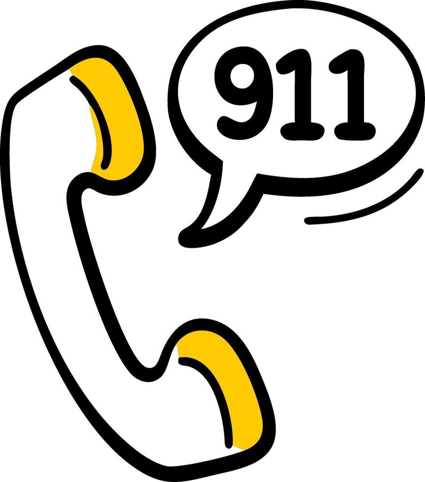 Emergency Hotline 911 Phone Design for Safety Awareness vector