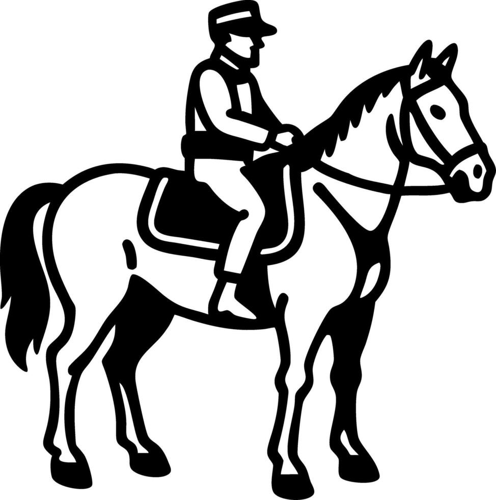 Equestrian Rider on Horse Silhouette Art for Design and Tattoos vector