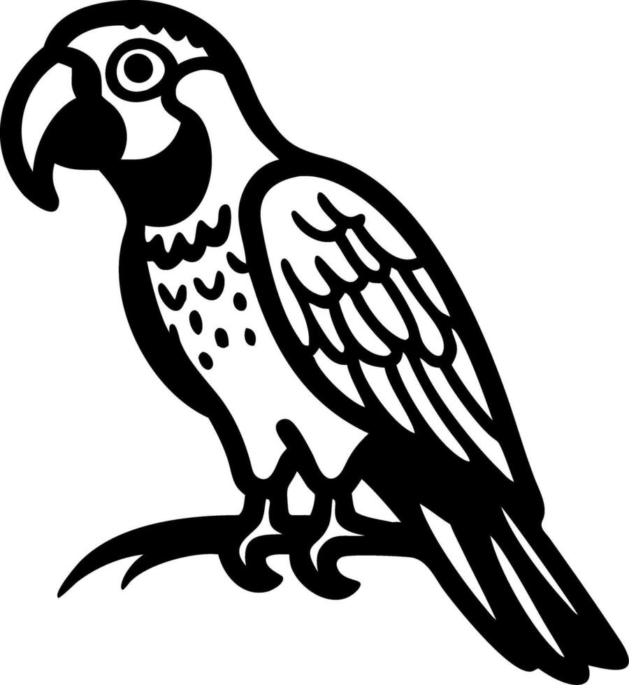 Exotic Parrot Silhouette Illustration for Tattoo and Design vector