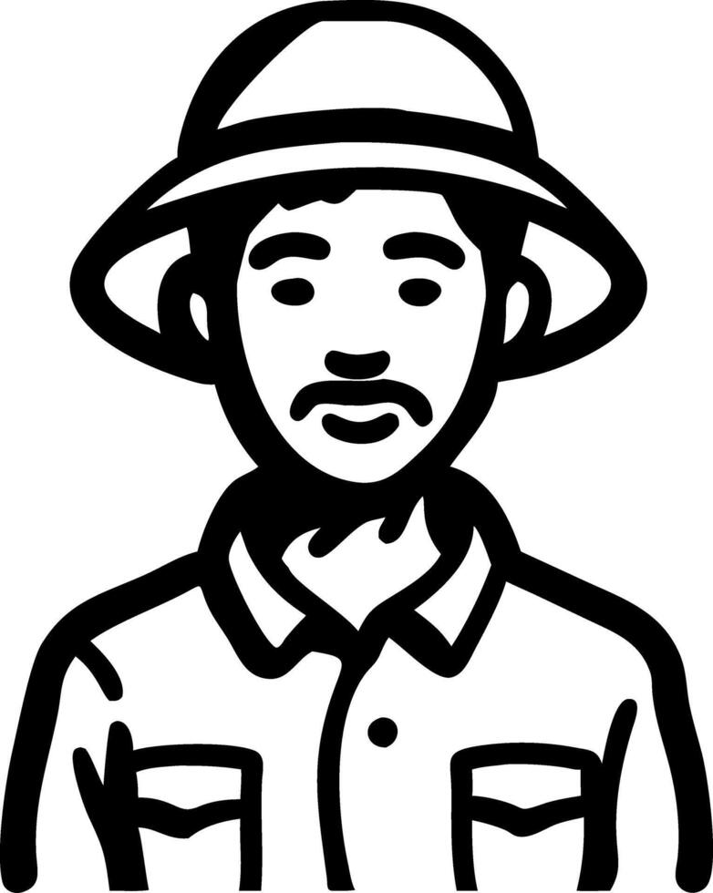 Explorer Illustration Man Wearing Hat Sketch for Travel Adventure Design vector