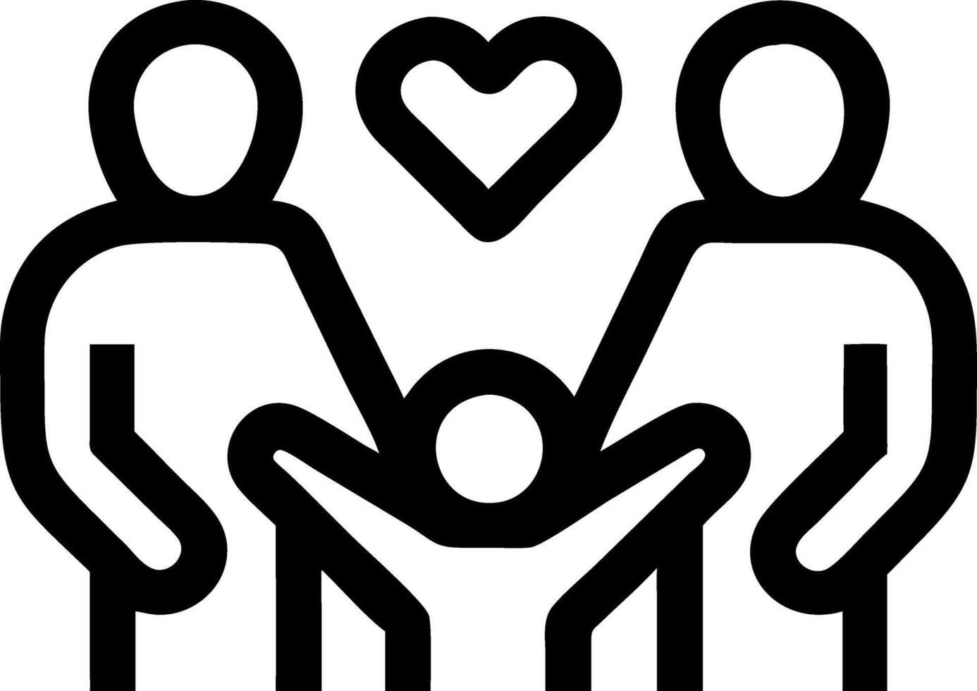 Family Love with Heart Symbol for Parenting and Unity Concepts in Art vector