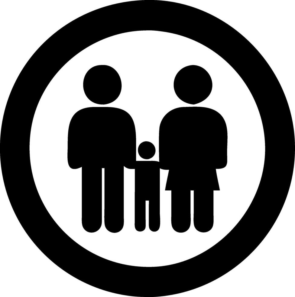 Family Symbolizing Unity and Togetherness for Signage and Graphic Design vector