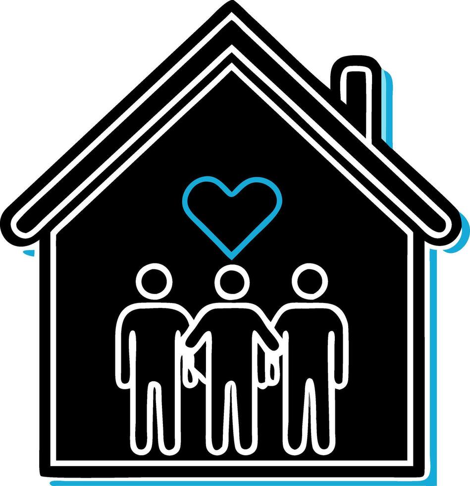 Family Unity in Home with Heart Love Symbol Illustration vector