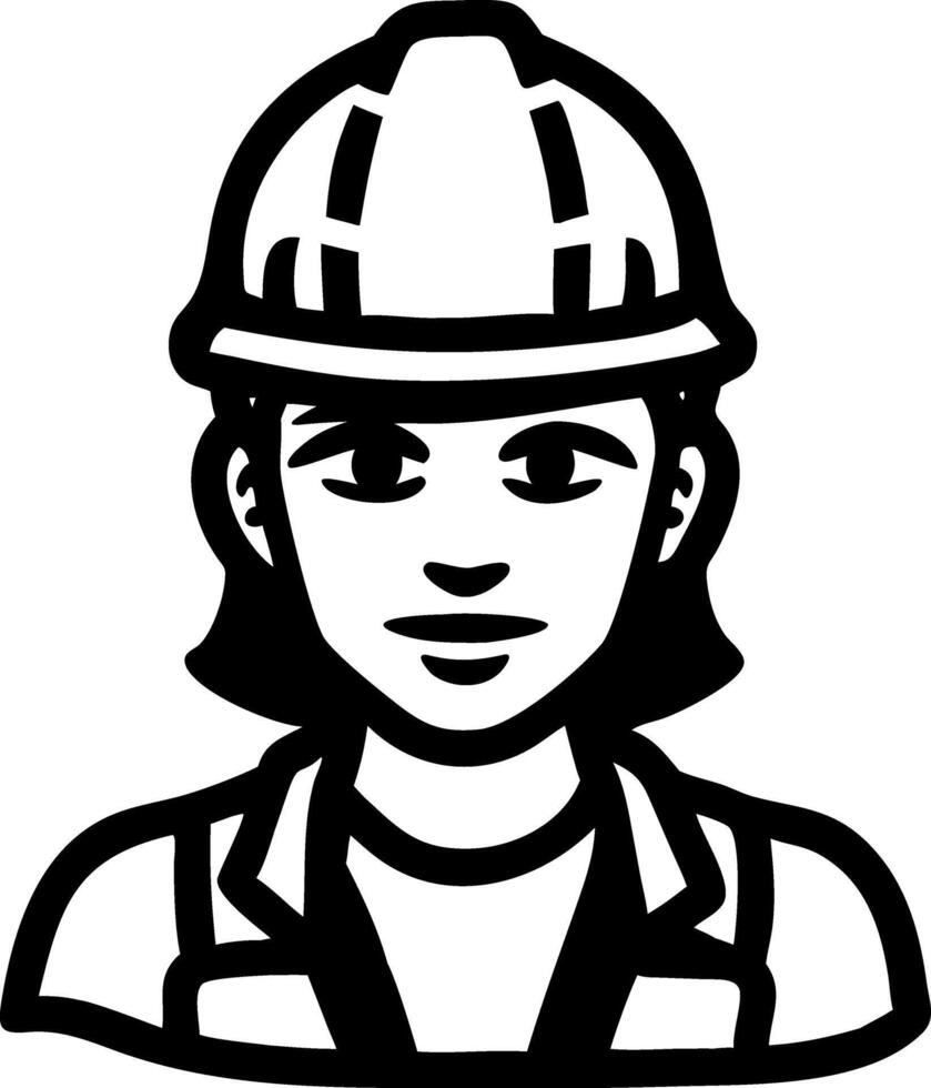 Female Construction Worker Illustration for Safety and Industrial Use vector