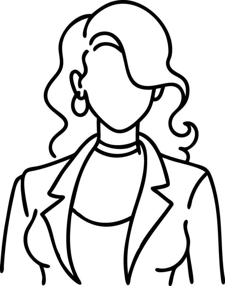 Female Line Art Fashion Portrait Illustration for Design and Creative Projects vector
