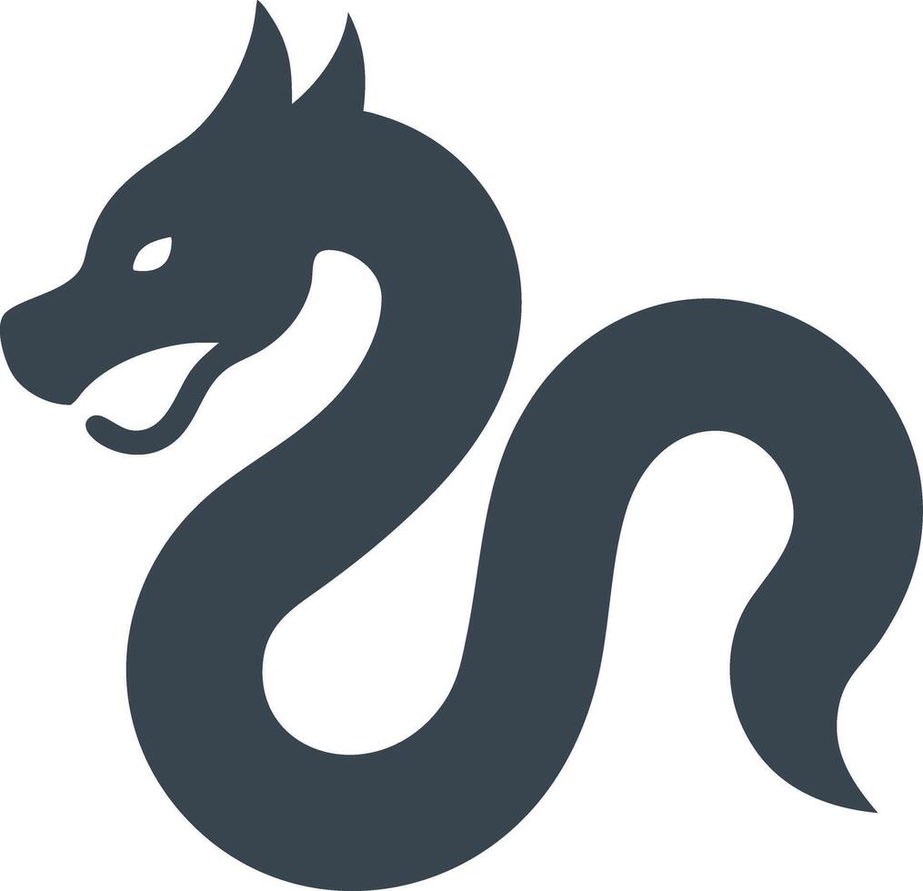 Fierce Dragon Silhouette Illustration for Tattoos and Design vector
