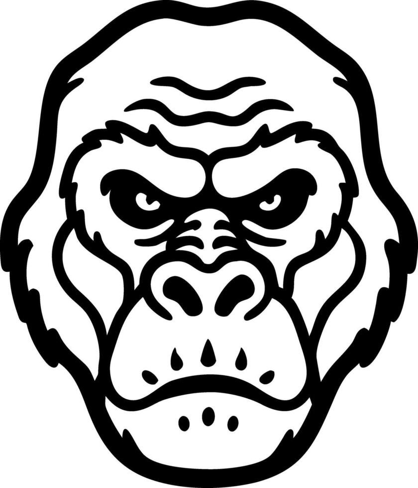 Fierce Gorilla Face Illustration for Tattoos and Graphic Design vector