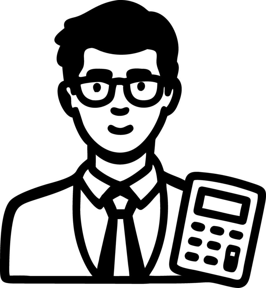 Financial Advisor Avatar Accountant with Calculator Illustration vector