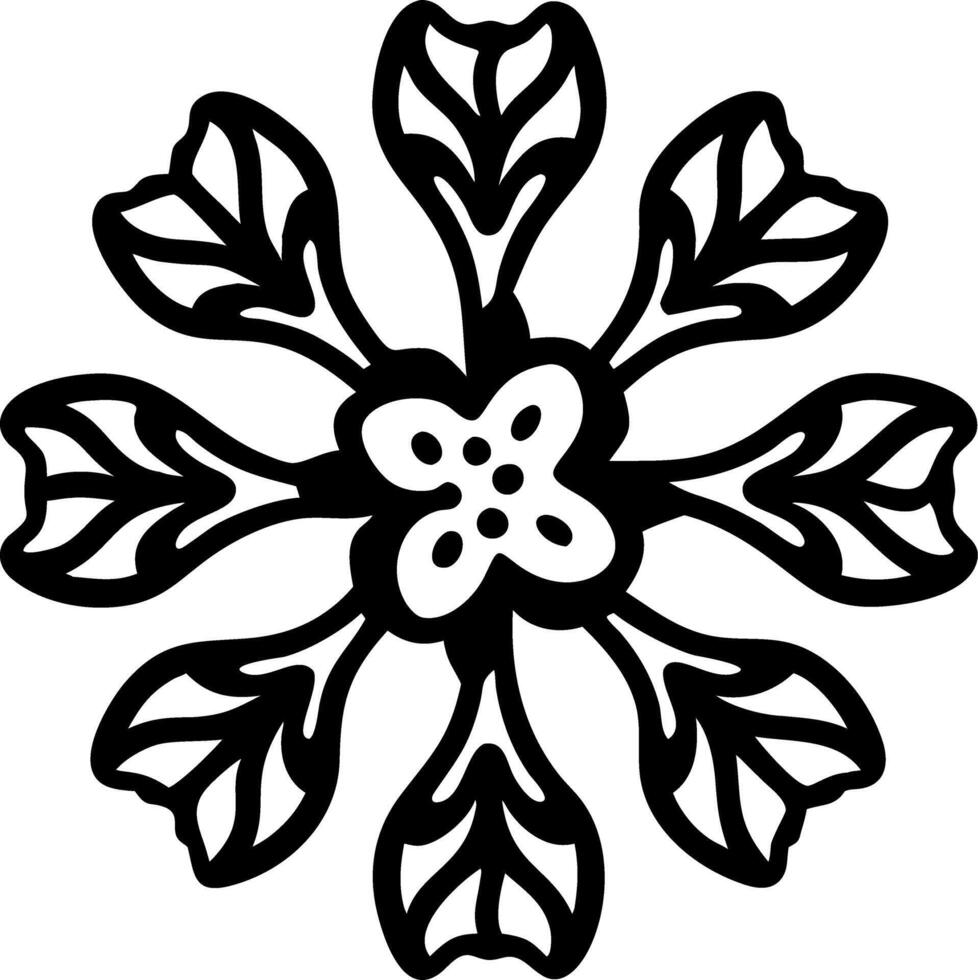 Floral Design Symmetrical Abstract Pattern for Decorative Art or Tattoo vector