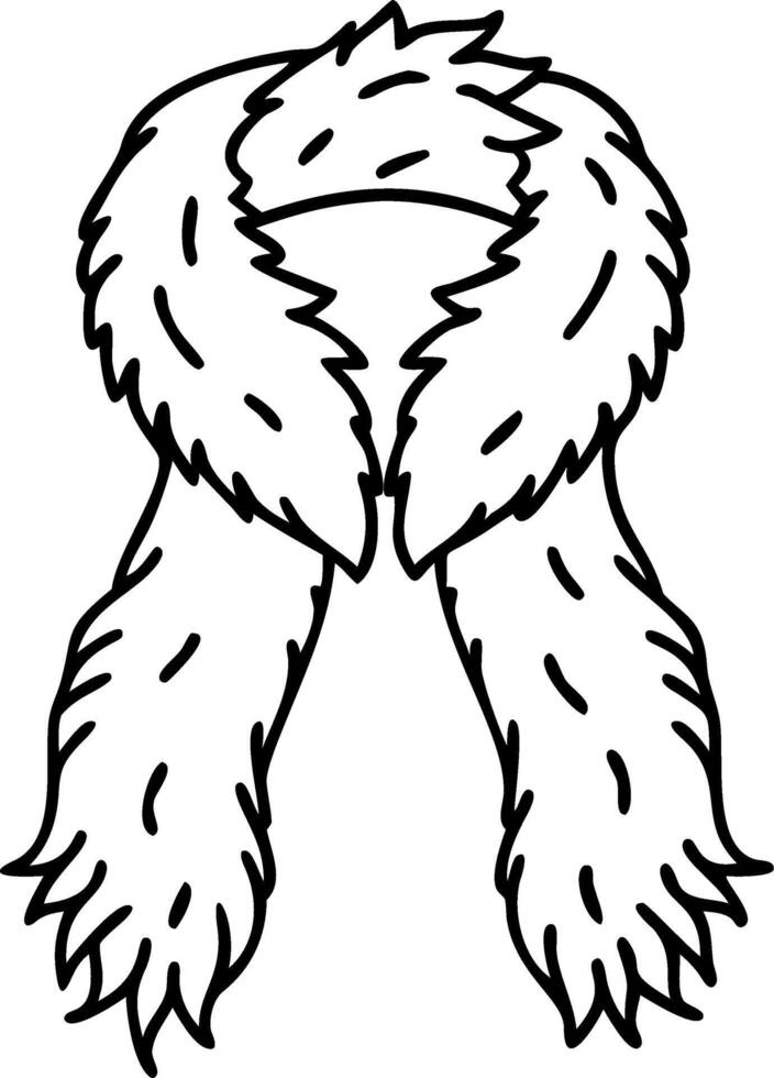 Fluffy Fur Stole Illustration for Fashion and Design Projects vector