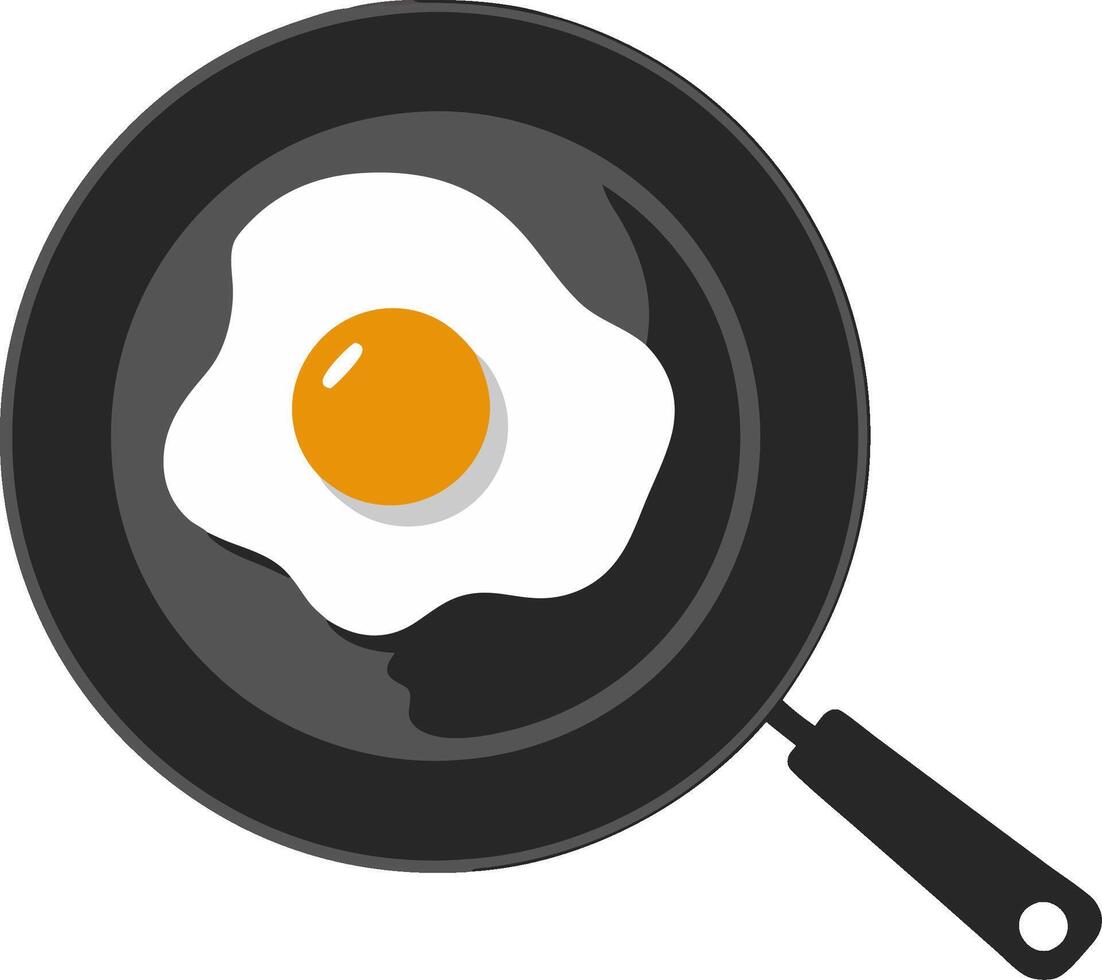 Fried Egg in Skillet Illustration for Cooking and Food Design Applications vector