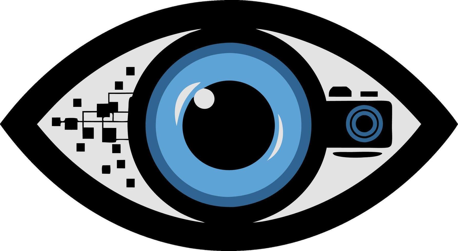 Futuristic Camera Eye Illustration Symbolizing Surveillance and Technology vector
