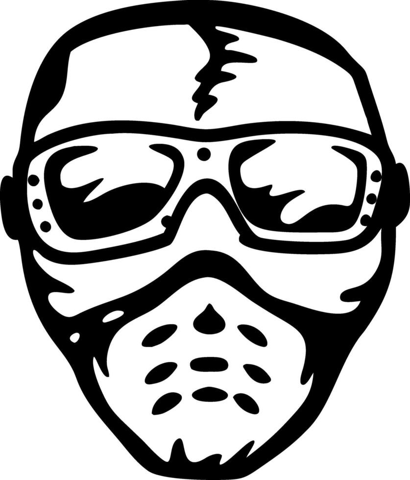 Futuristic Gas Mask Design for Tech Illustration and Tattoo Art vector