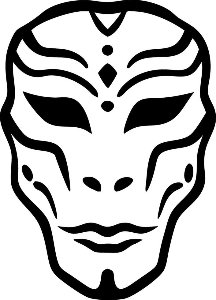 Futuristic Alien Mask Design for Tattoo and Graphic Art vector