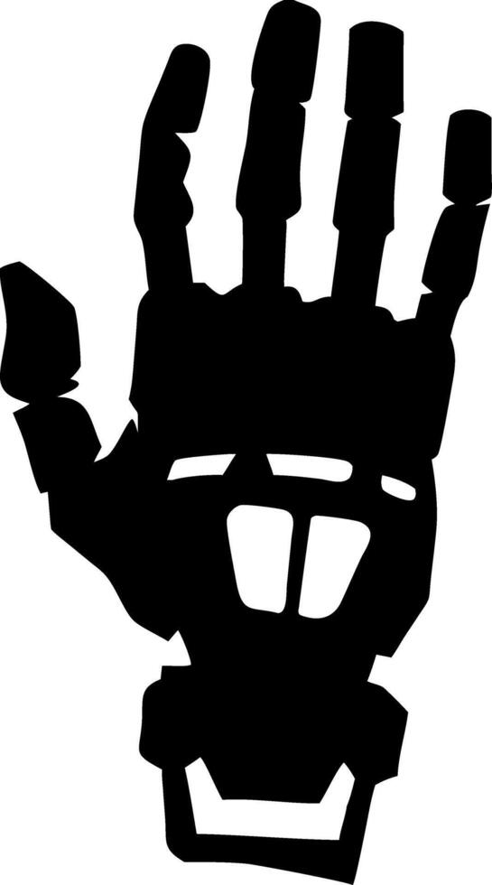 Futuristic Robotic Hand Silhouette Illustration for Design Projects vector