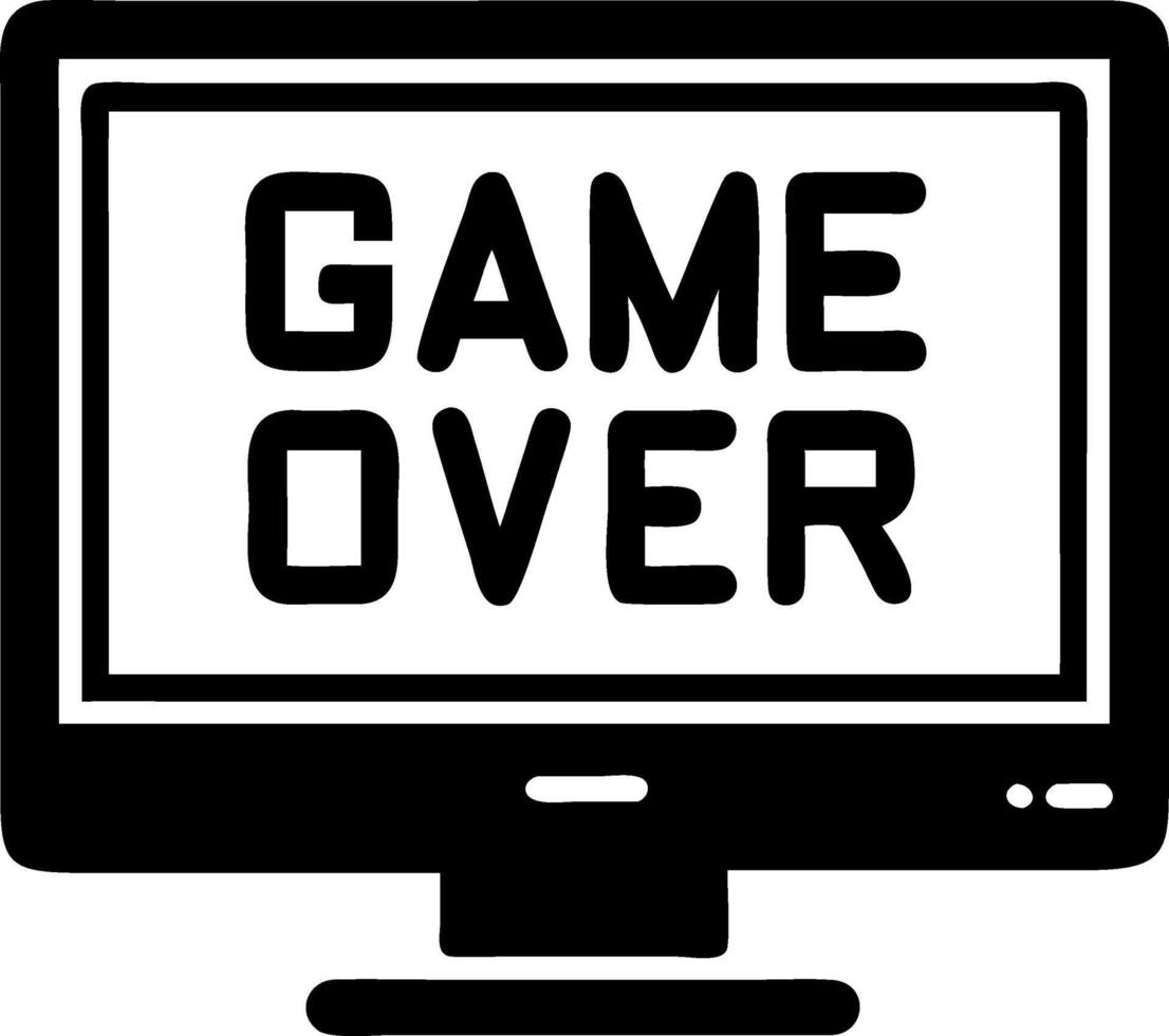 Game Over Screen Illustration for Gaming Designs and Graphics vector