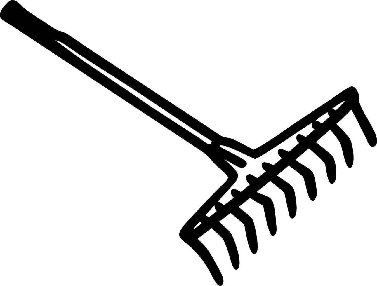 Garden Rake Illustration for Lawn Care and Landscaping Projects vector