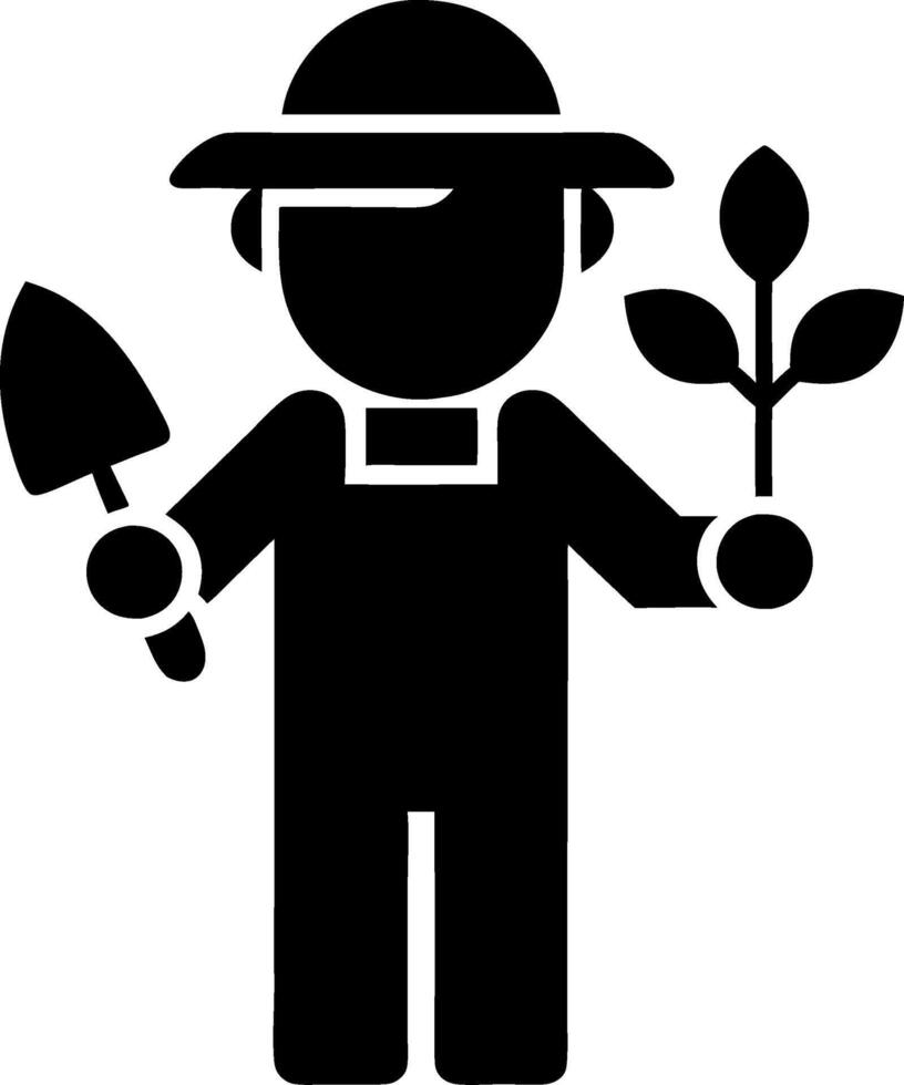 Gardener Holding Trowel and Plant for Gardening Projects vector