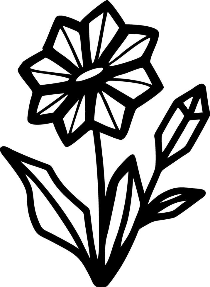 Geometric Flower Illustration for Tattoos and Coloring Books vector