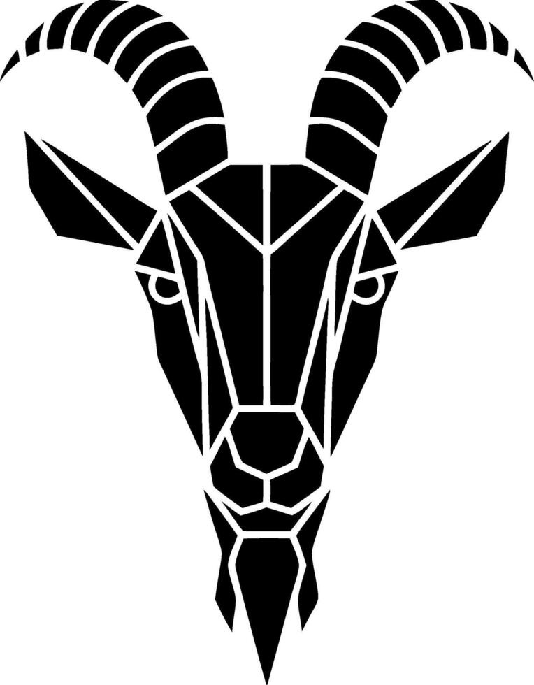 Geometric Goat Head Illustration for Tattoos and Design Projects vector
