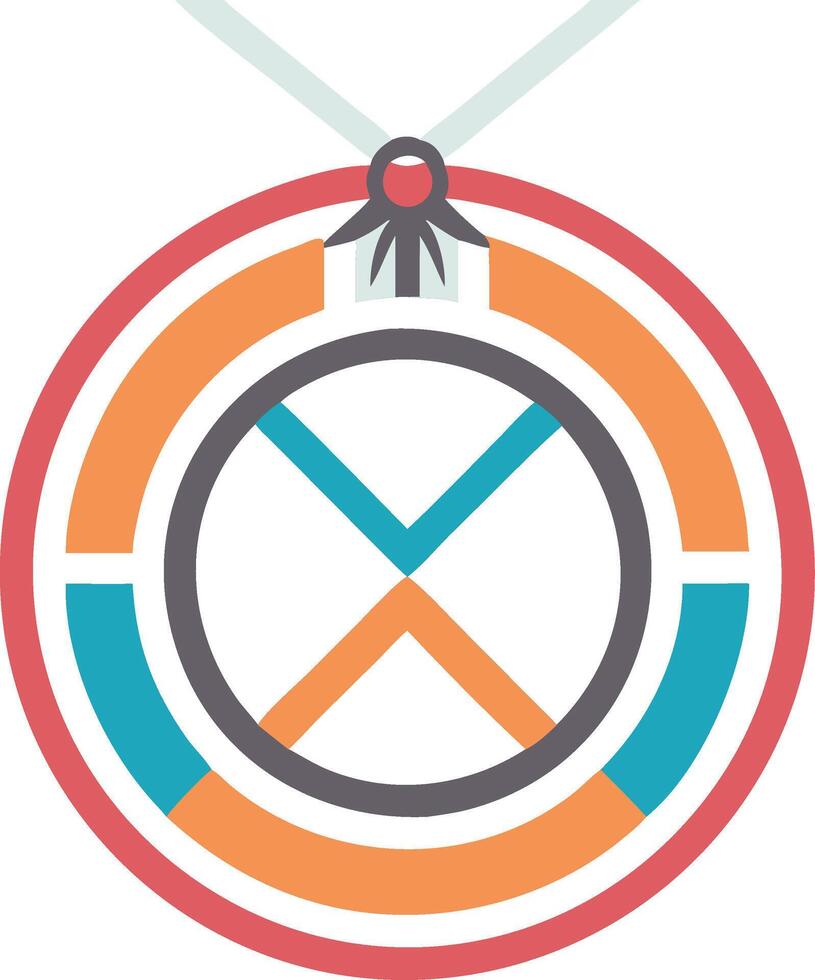 Geometric Medal Design with Circular Patterns for Graphic Projects vector