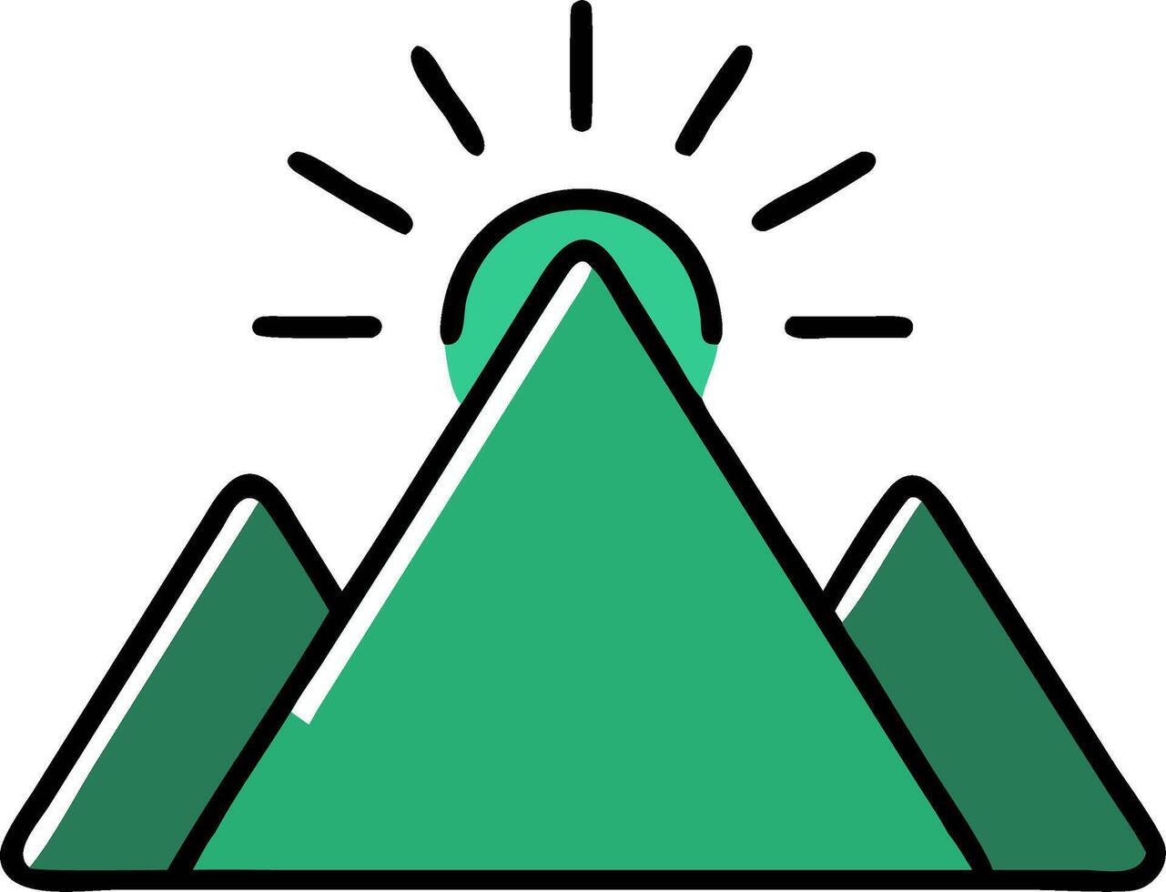 Geometric Mountain Sunset Illustration for Nature Inspired Design Projects vector