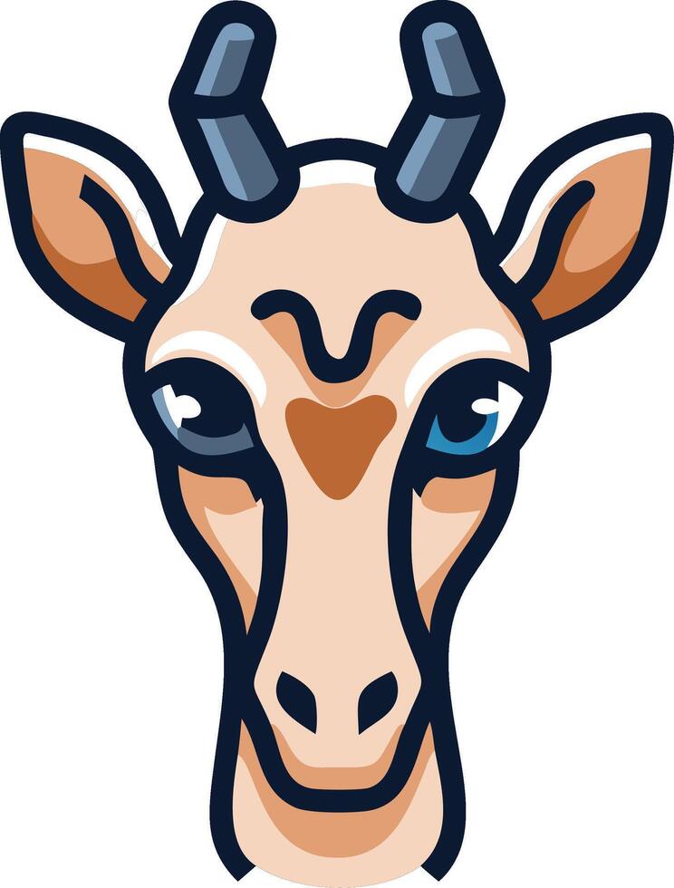 Giraffe Head Illustration for Artistic Design and Education vector