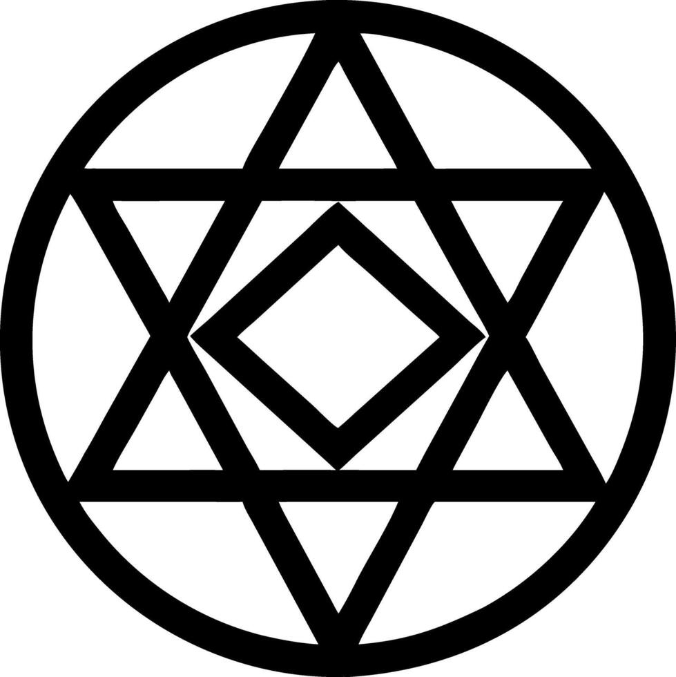 Geometric Symbol Hexagram Circle Design for Mandala or Tattoo Art vector