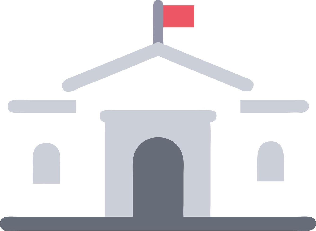 Government Building with Red Flag for Education and Design Projects vector