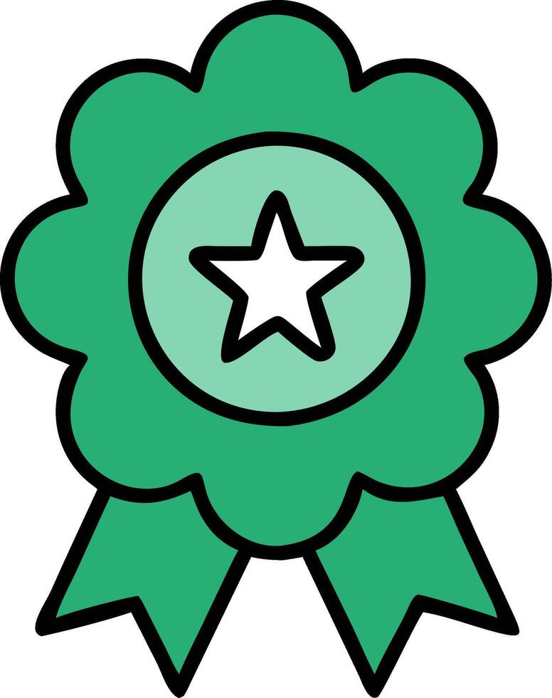 Green Award Ribbon with Star for Achievements and Recognition vector
