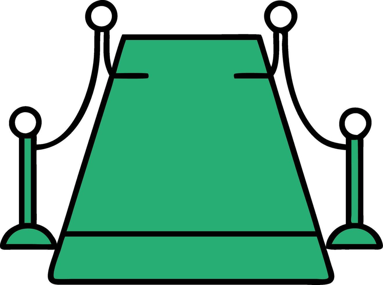 Green Carpet with Ropes and Stanchions for VIP Event Design vector