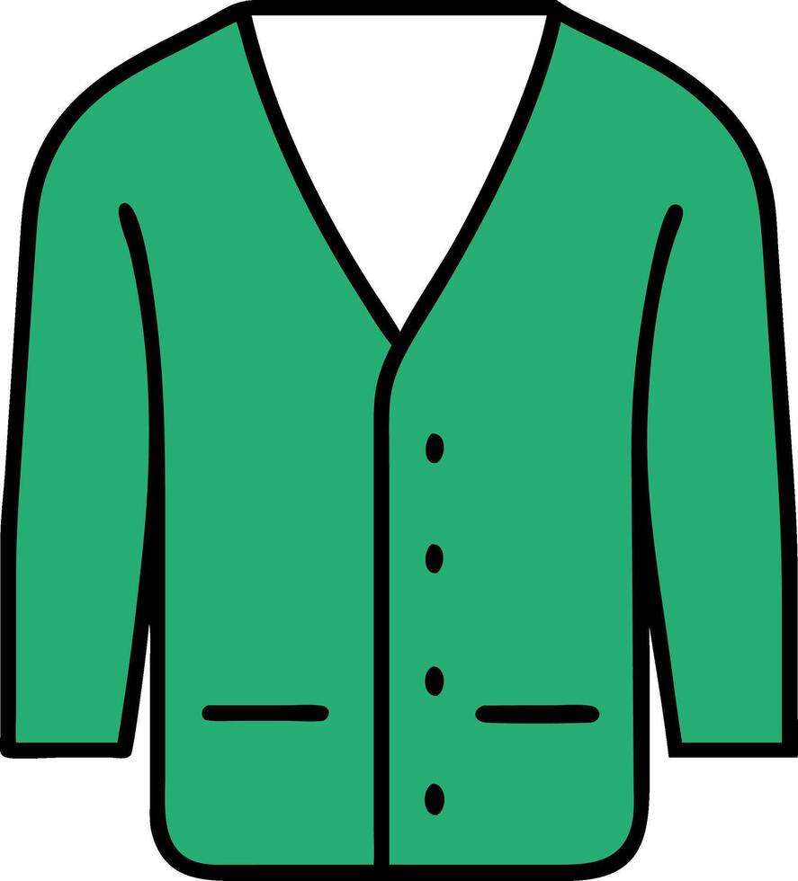 Green Cardigan Illustration for Fashion Design and Apparel Projects vector