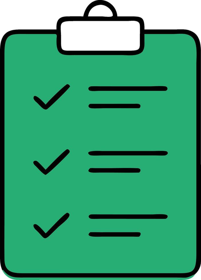 Green Checklist Clipboard Illustration for Task Management and Organization vector