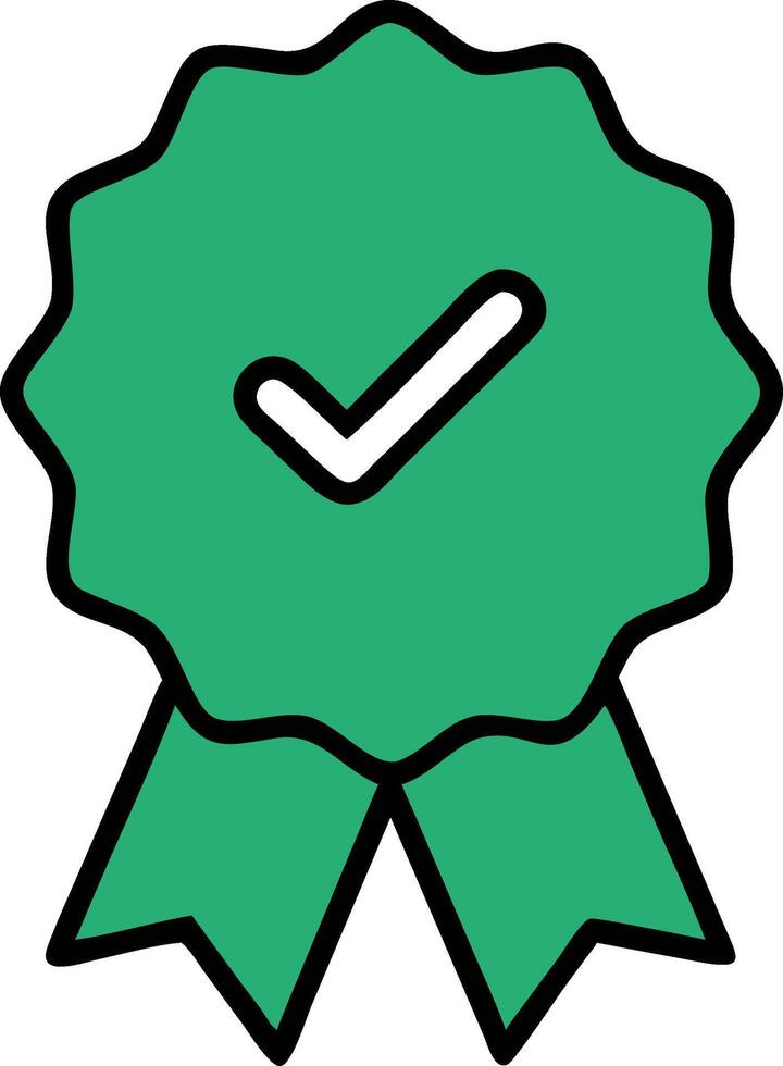 Green Checkmark Award Ribbon for Certification and Approval vector