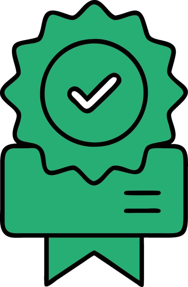 Green Certificate Badge with Checkmark for Quality Assurance and Certification vector