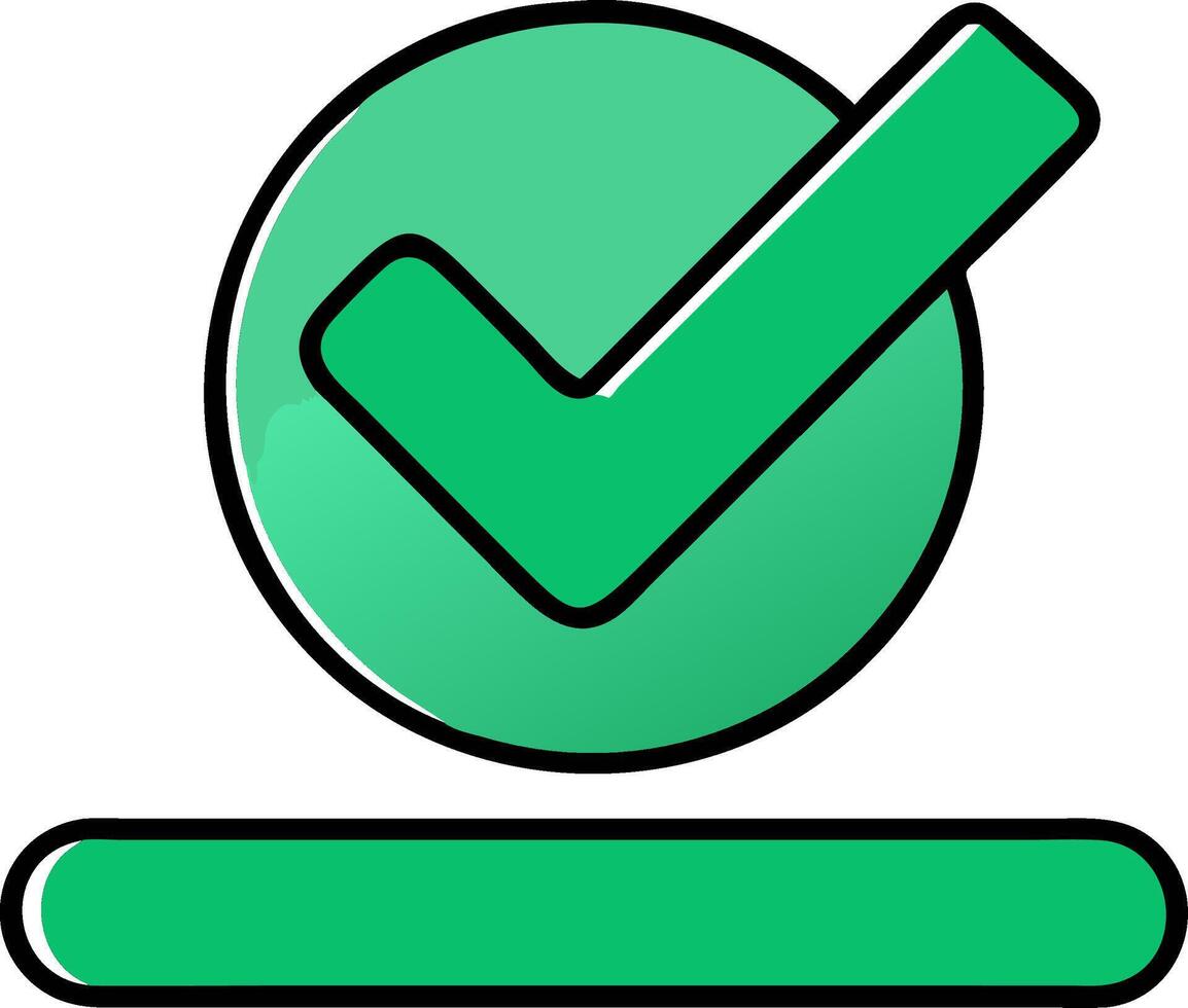 Green Checkmark for Approval and Verification Graphics vector