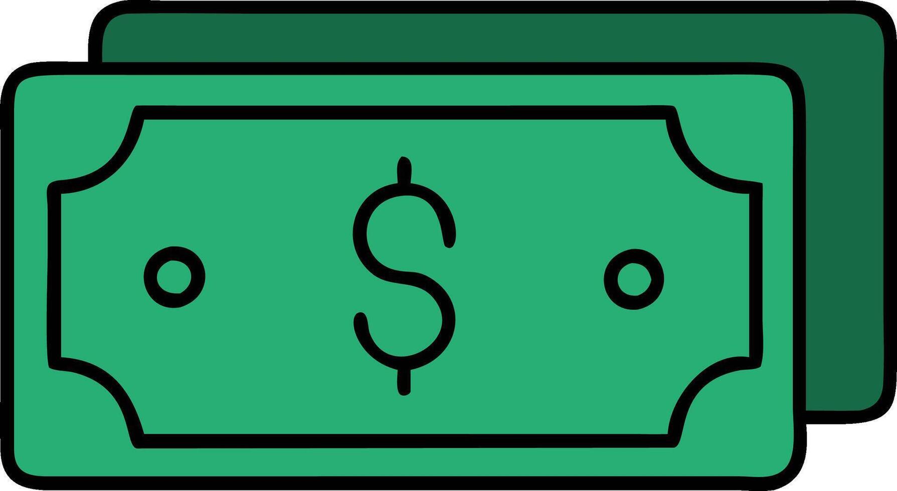 Green Dollar Bill for Financial Design and Digital Use vector