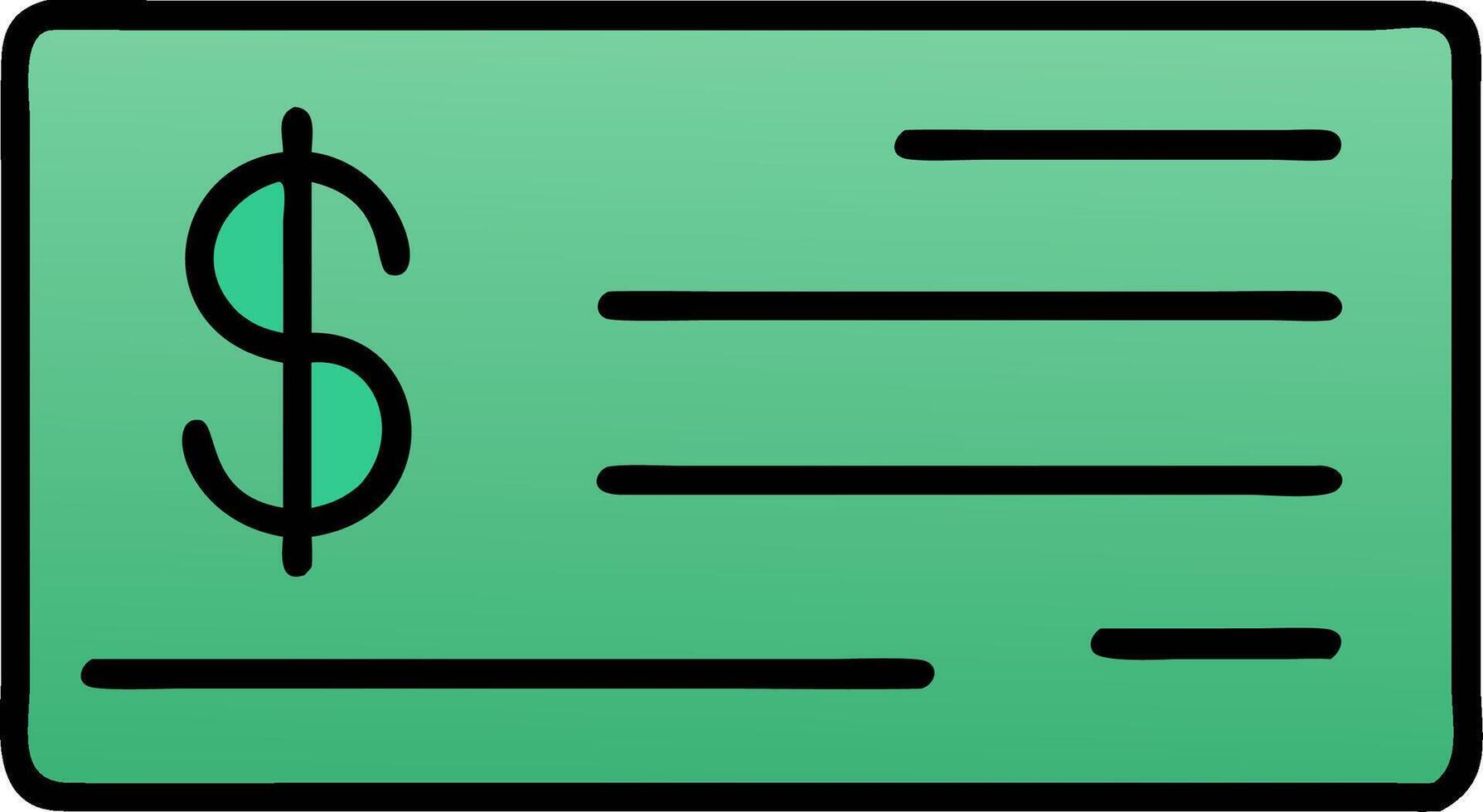 Green Dollar Sign Check Illustration for Financial and Banking Concepts vector