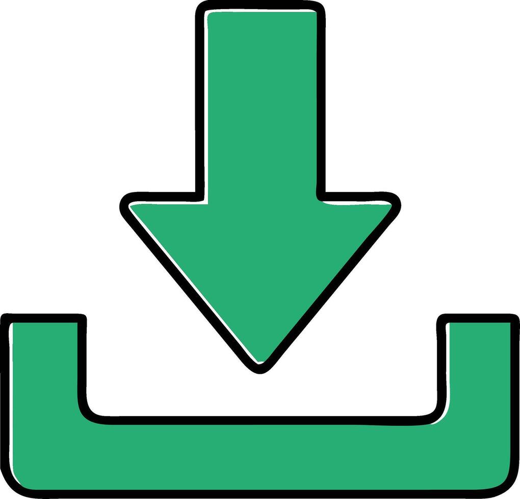 Green Download Arrow for Digital Media and Interface Design vector